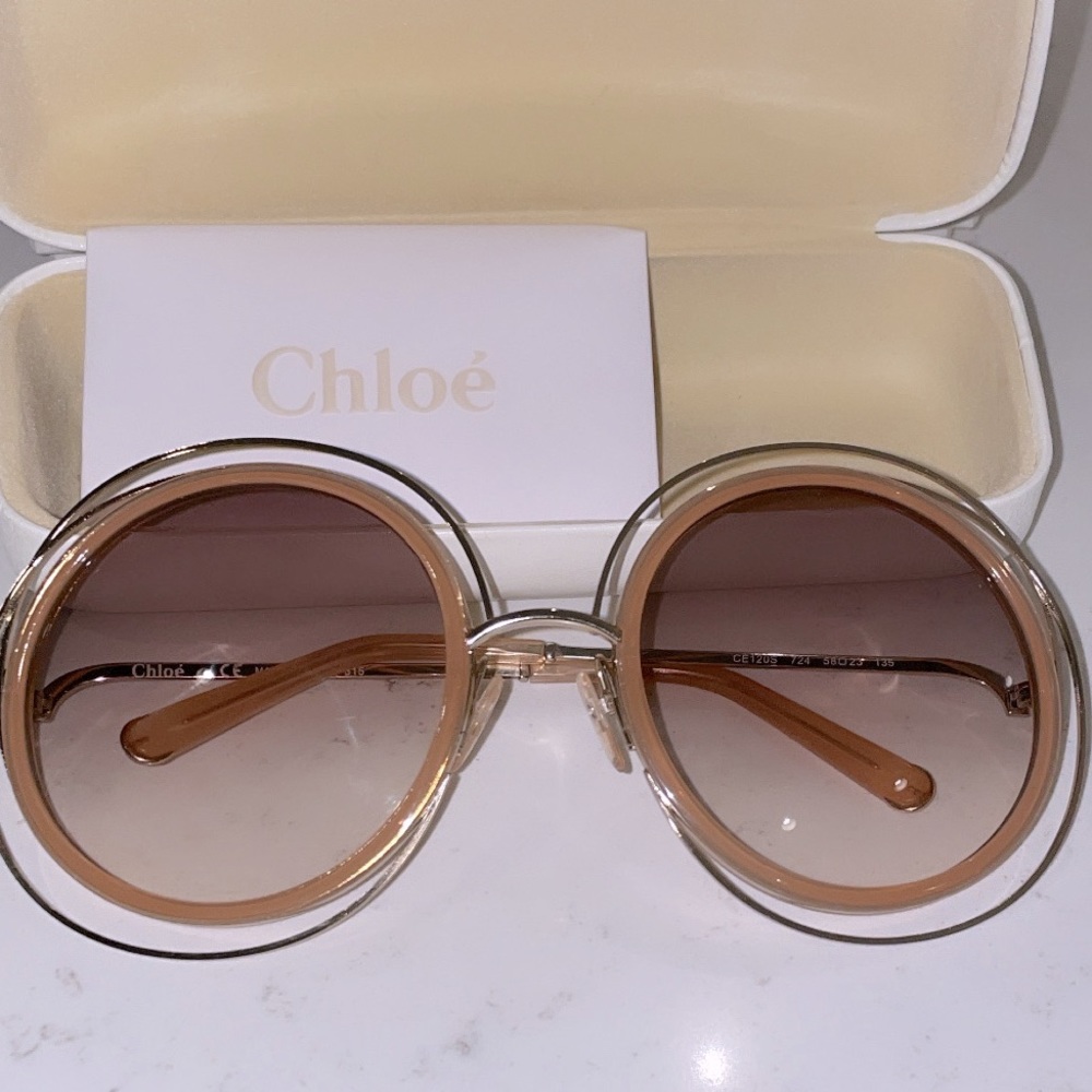 Authentic Chloé sunglasses gold trim